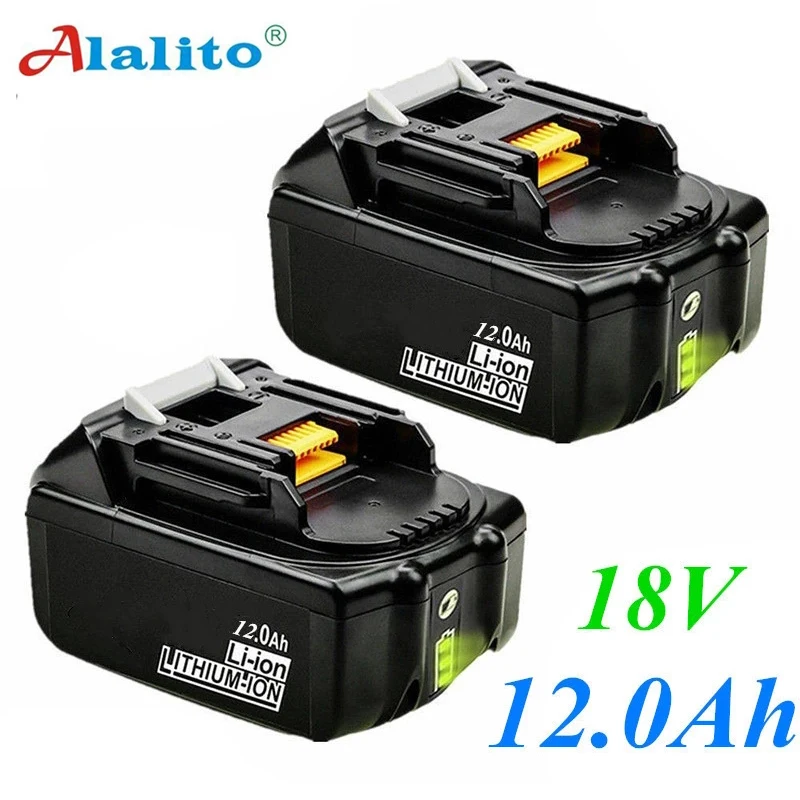 

2pcs Original For Makita 18V 12000mAh Rechargeable Power Tools Battery with LED Li-ion Replacement LXT BL1860B BL1860 BL1850