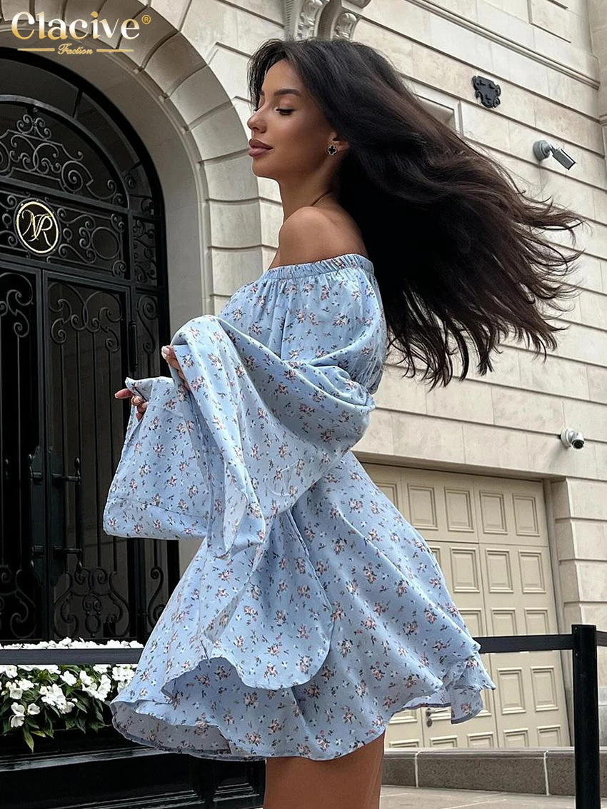 Clacive Летний свободный комплект из 2 предметов с принтом Женский наряд 2025