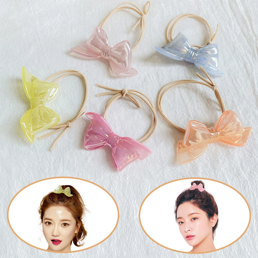 

1pc Cute Bowknot Elastic Hair Bands Candy Color Girls Hair Rope Cute Ponytail Holder Bow Hair Ties Children Hair Gum Scrunchies