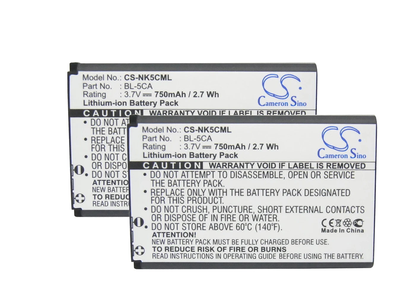 

2pack 750mA Battery for CECT V10