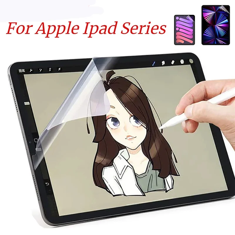Paper Feel Screen Protector for IPad Pro 12.9 11 10.5 9.7 Air 1 2 3 Mini 4 5 Matte PET Anti-Glare Painting Film for Apple Pencil