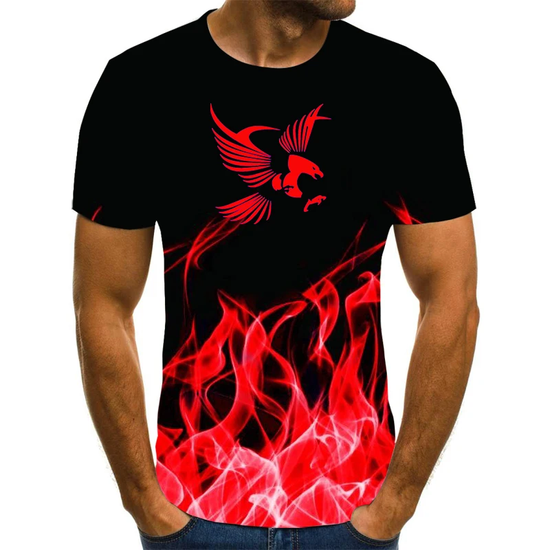 

Футболка Мужская дышащая с 3D принтом орла, размеры до 6XL