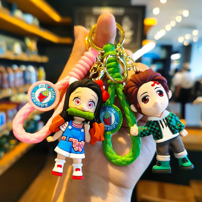 

Брелок для ключей с изображением рассекающего демонов, аниме игрушки для детей, школьный портфель, кукла, подарки