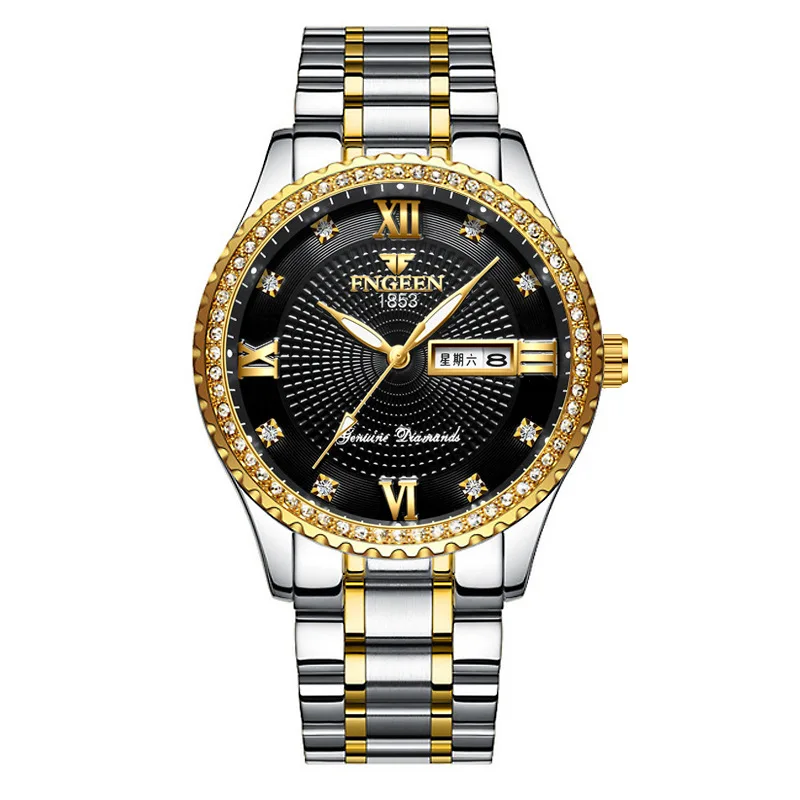 

Top Brand Luxury Fashion Ultra-thin New Golden Mens Watches Chinese Dragon Quartz Watch Business Stainless Steel Mens Watch S888