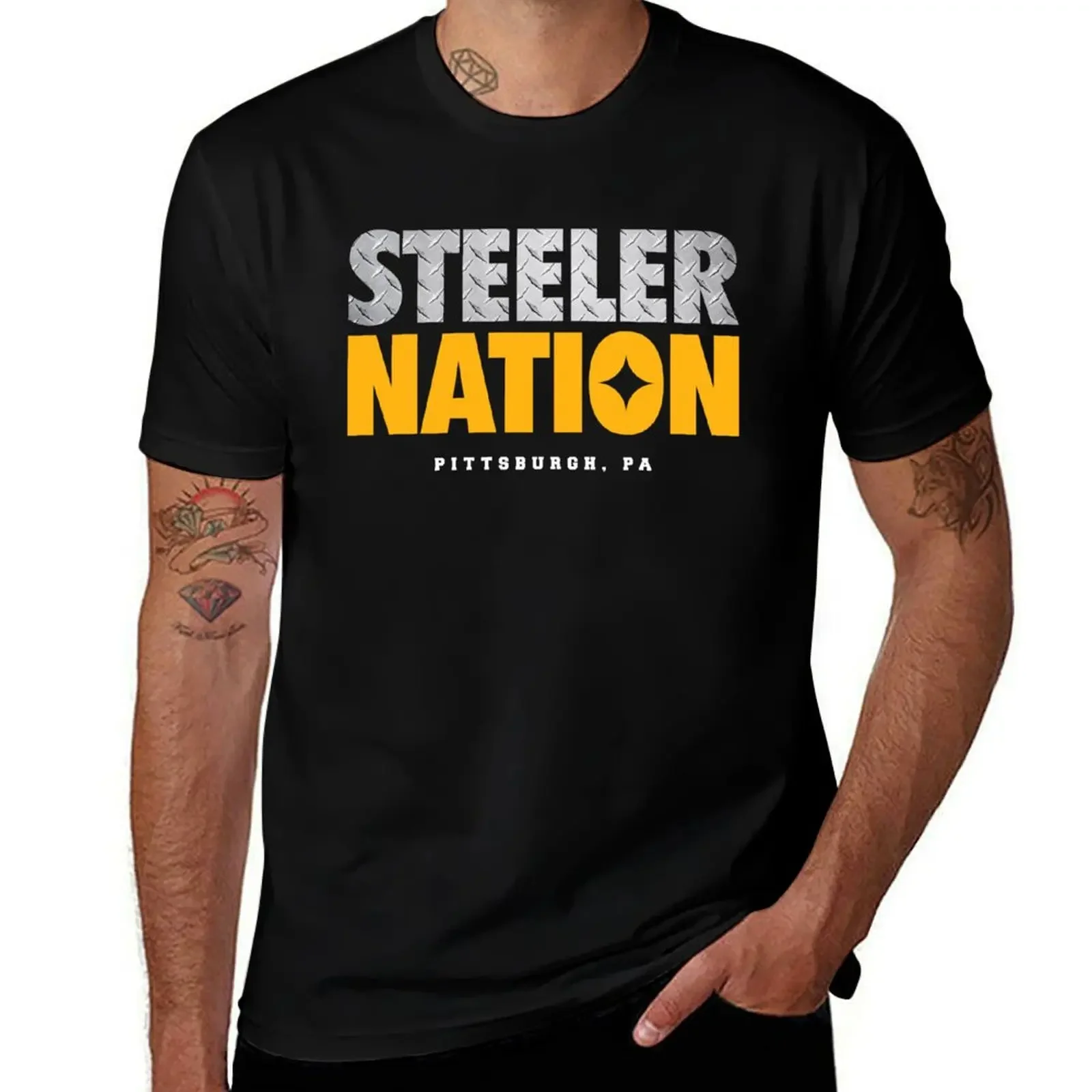 Футболка Steeler Nation одежда больших размеров корейские модные футболки большого