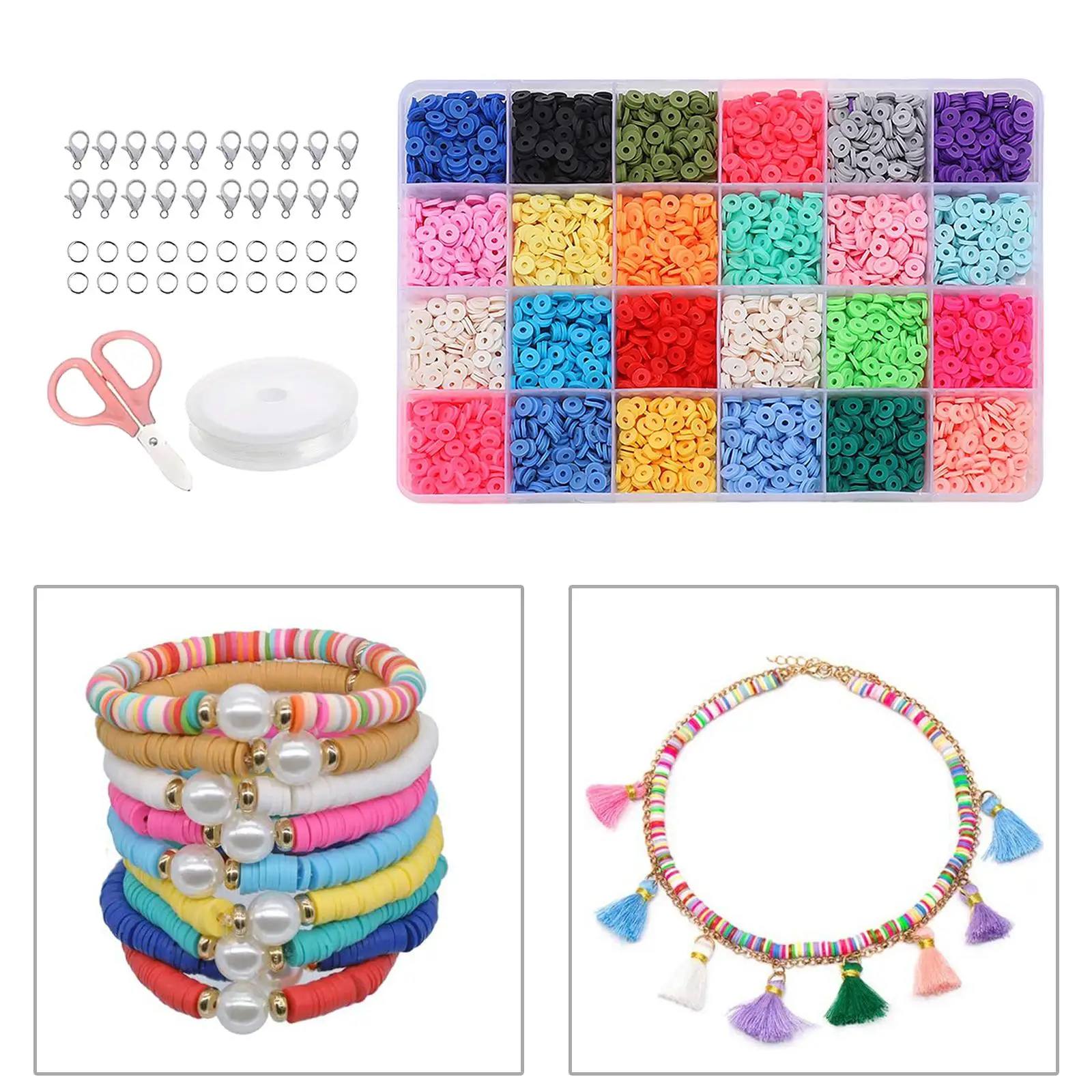 

Spacer Beads Handmade Findings Flat Loose Beads for Pendant Bracelets Necklace Anklets