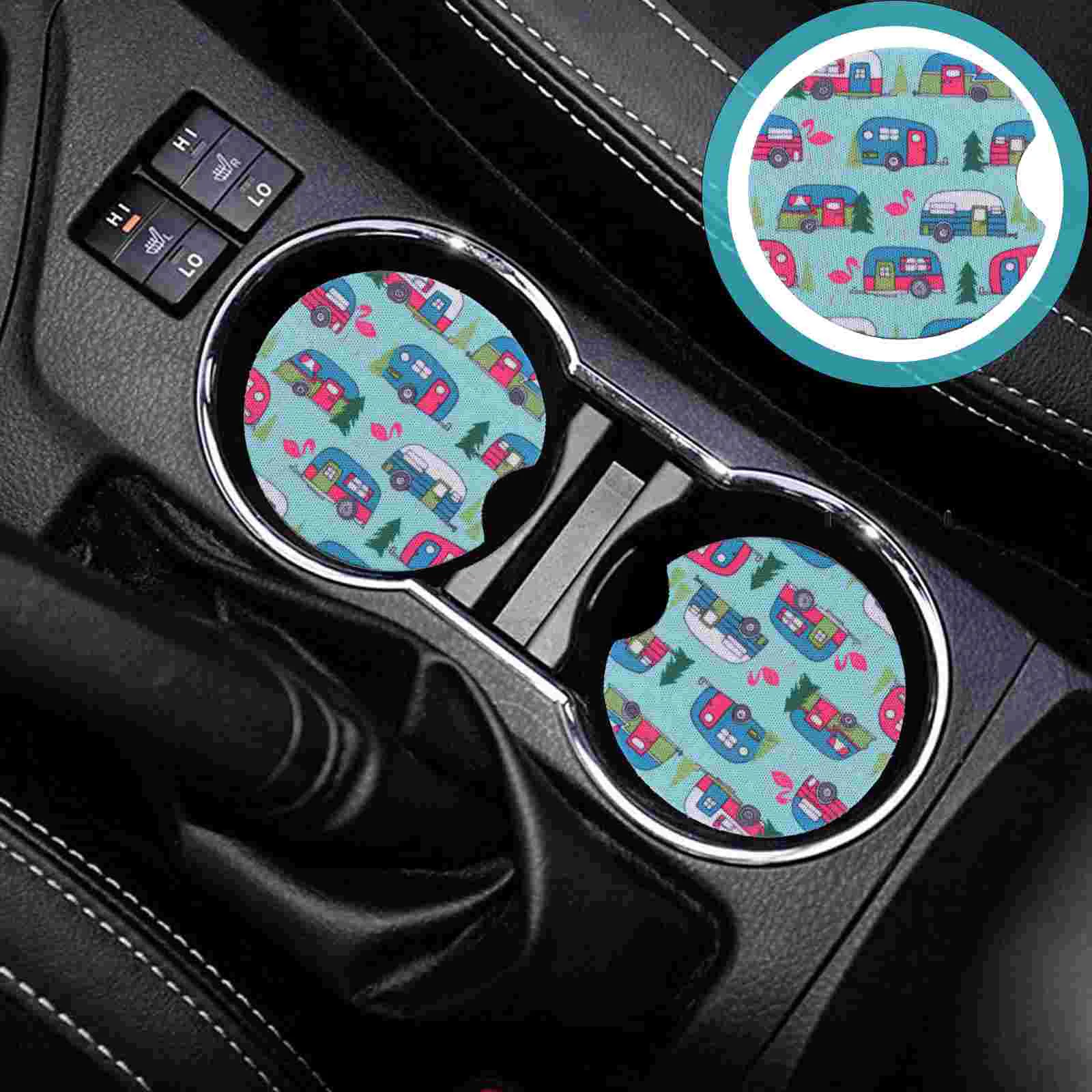 

Car Cup Coasters Coaster Holder Interior Vehicle Pad Mat Neoprene Absorbent Decorations Accessories Drink Mats Resuable Water