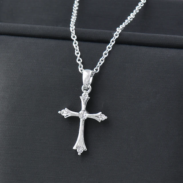 SINLEERY Trend Cross Pendants and necklaces Silver Color Choker Stainless Steel Necklace accessories Jewelry For Women XL959 SSK