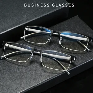 1Pc Ultra Light Frame Myopia Glasses For Men Portable Business Eyeglasses Metal Reading Glasses Eye Protection Vision Care