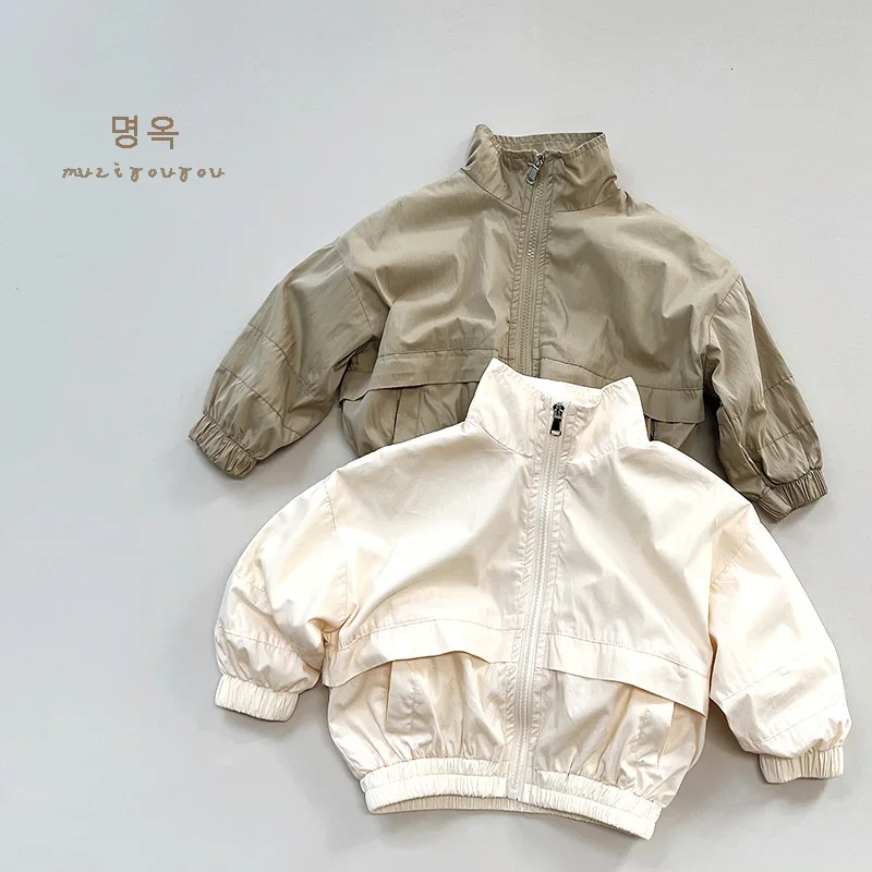 

Boys' jacket sunblock children's stand-up collar light zipper cardigan top