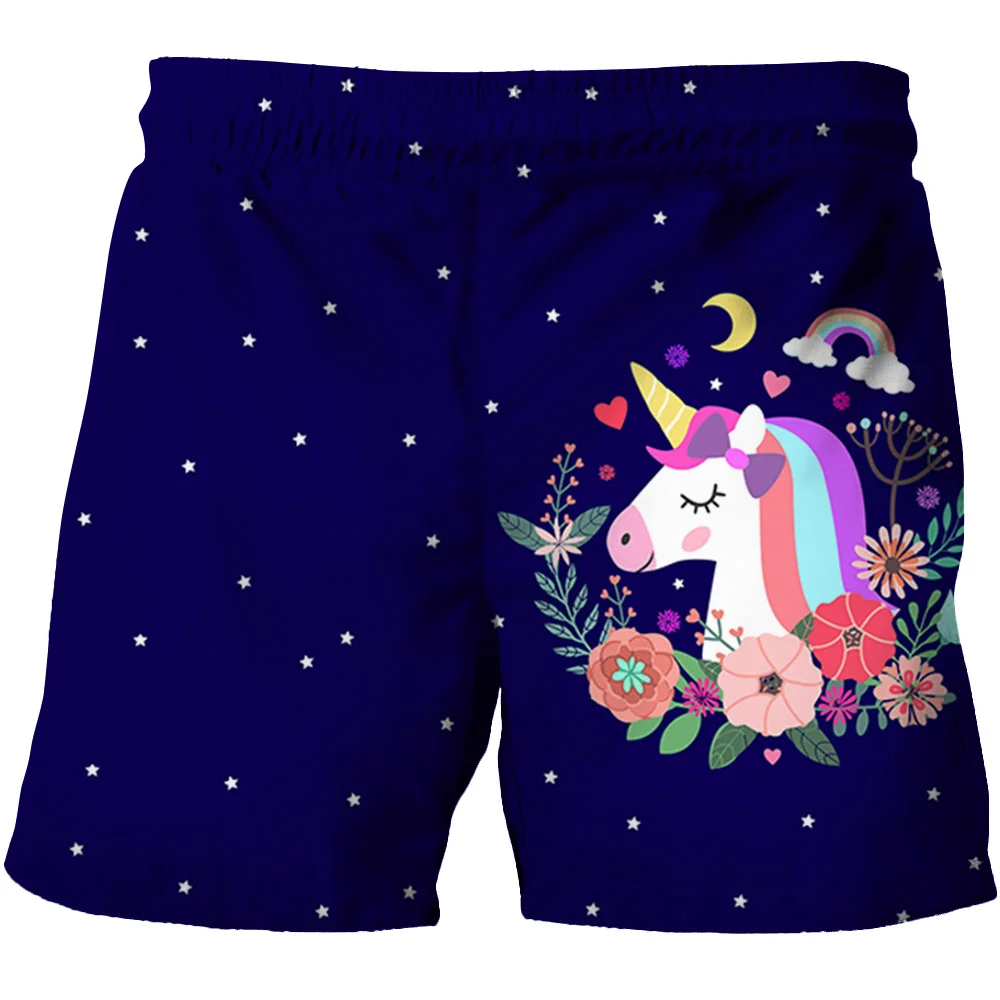 

Kids Boys And Girls Unicorn Shorts Summer Fashion 3D Sports Short Pants Children Casual Print Cute Short Trousers 4-14 Years Old
