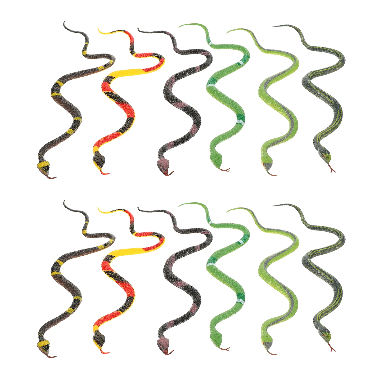 

12Pcs Realistic Fake Snake Props Colored Snake Toys Party Snake Models Children Simulated Snakes