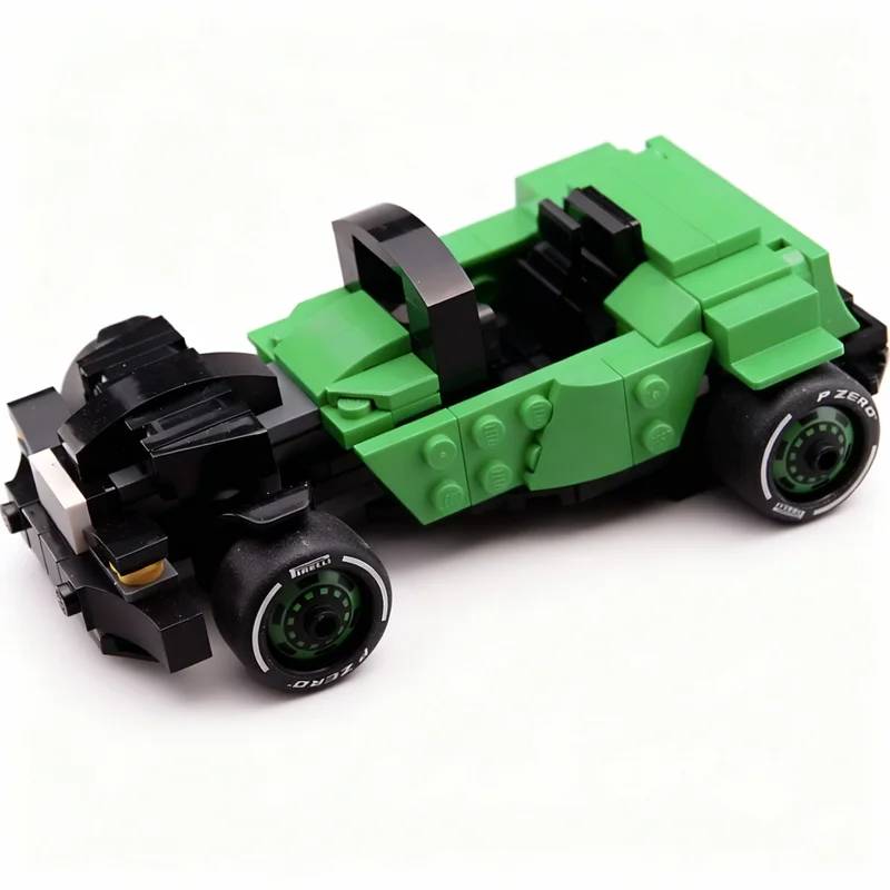 Фото 216 деталей MOC City Champions Kicking Cool HOT ROD Модель строительных блоков, игрушка, коллекция, подарок на день рождения, творческое искусство, 3D-образование №1