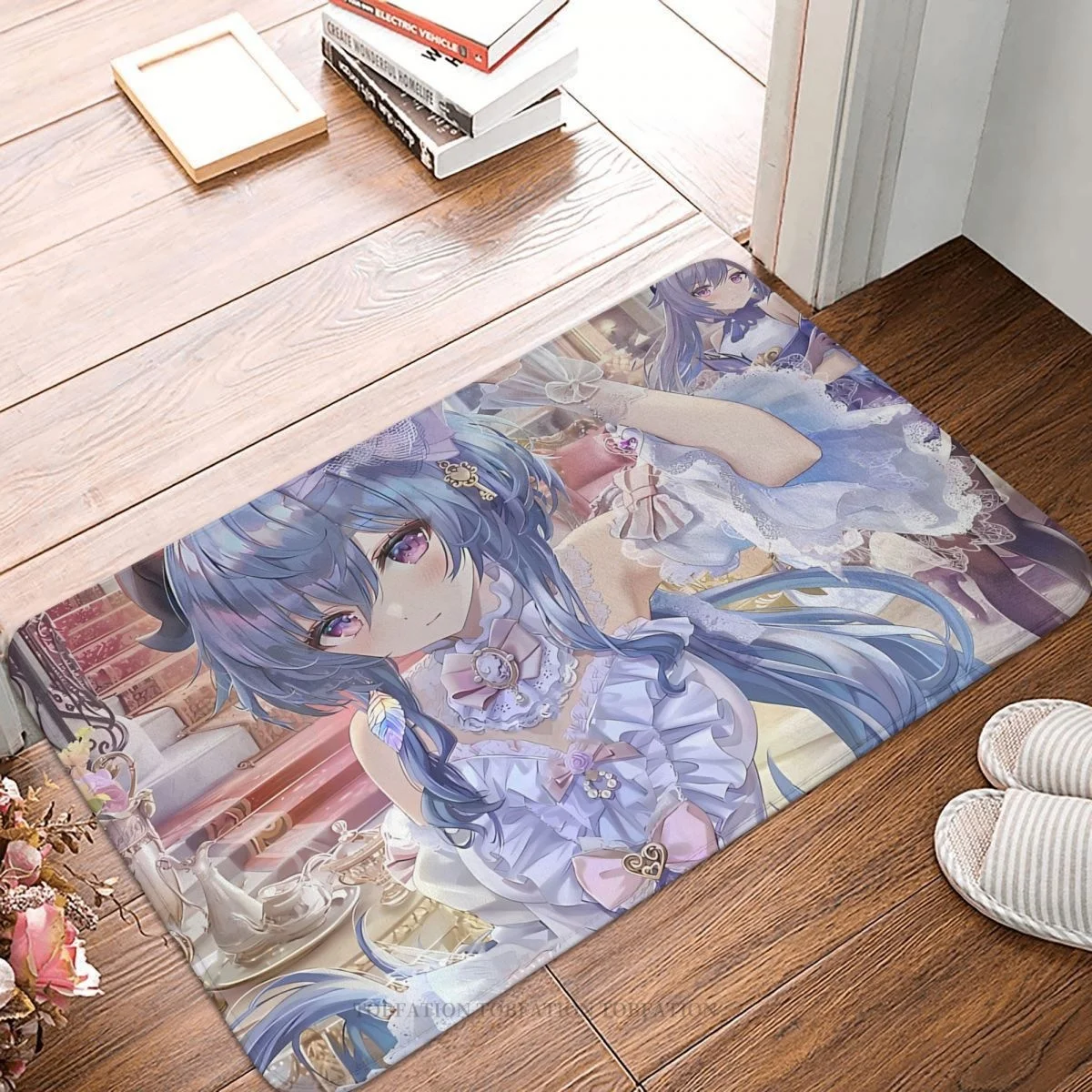 

Game Genshin Impact Kitchen Non-Slip Carpet Cute Ganyu Bedroom Mat Entrance Door Doormat Home Decoration Rug
