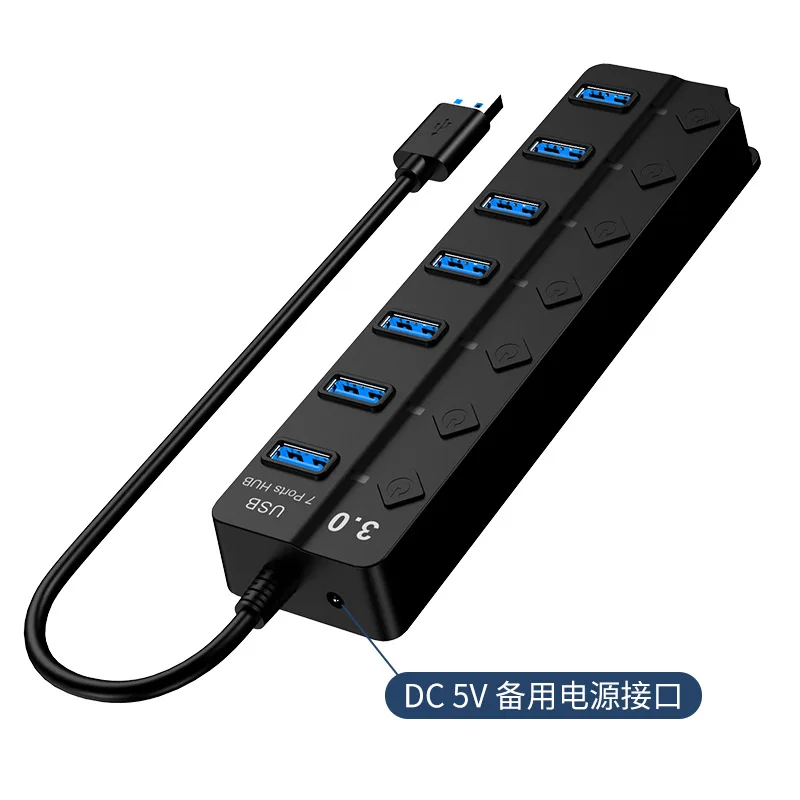 Usb3.0 Hub 7-Port High-Speed USB Splitter for Hard Drives USB Flash Drive Mouse Keyboard Extend Adapter Laptops Usb Hub enlarge