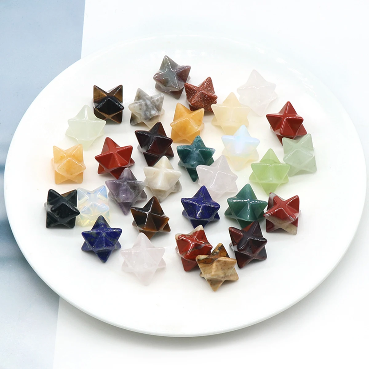 

Natural Stone Ornament Pocket Stone Kaba Star Shape Gemstone Healing Landscape for Jewelry Making Study Room Accessories Gifts