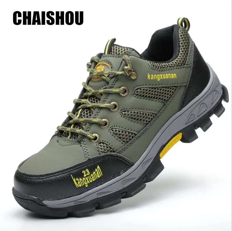 

CS158 Men Woman Work boots Artificial Leather lace-up Steel Toe Cap Anti-Smashing Anti-Piercing Outdoor Flat Casua Shoes boots