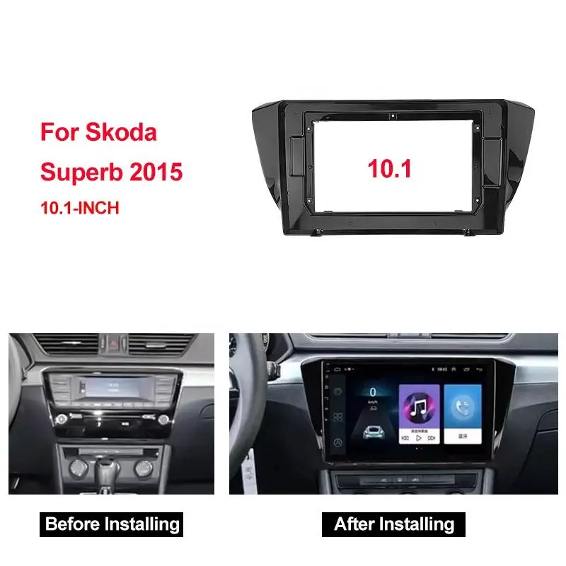 

10.1 inch Car Fascia For SKODA Superb 2015-2019 Double Din Car Dvd Frame Adaptor Canbus In-dash Mount Installation Panel Fascias