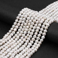 100 round potato freshwater pearl beads 6 7mm natural white pearl loose beads for jewelry making diy bracelet necklace 14