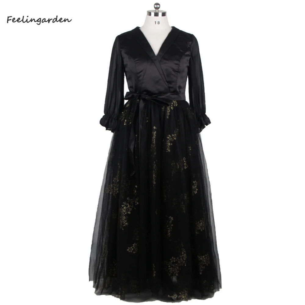 Женское вечернее платье с длинным рукавом