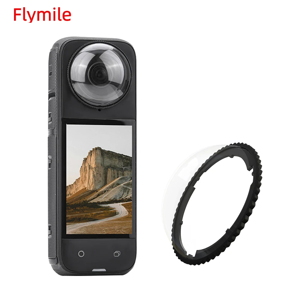 Фото Защита объектива Flymile для камеры Insta360 X4, защита от царапин, вращающаяся Защита объектива, защитное зеркало, оболочка, аксессуары №1