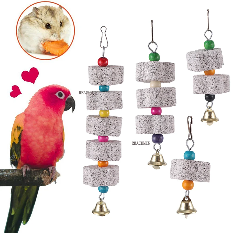 

Полировальный камень в форме цветка для попугаев, подвесной предмет для животных, минеральный камень для украшения, клетка, игрушка