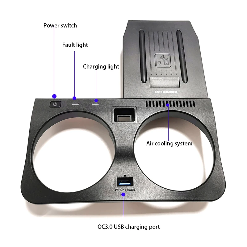 Автомобильное беспроводное зарядное устройство QI для телефона быстрой зарядки