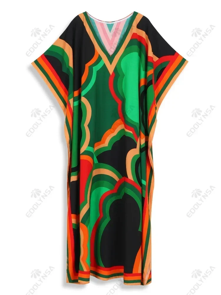 Женское платье с V-образным вырезом и рукавом летучая мышь