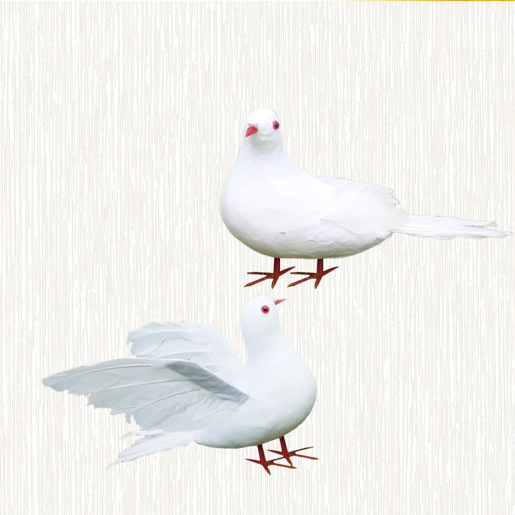 

Birds Pigeon Artificial Doves White Dove Bird Foam Decoration Crafts Simulation Fake Wedding Peace Ornament Feathered Mini Model