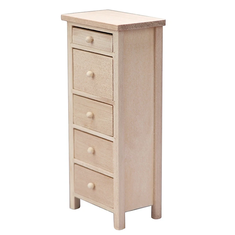 

1/12 Scale Miniature Chest Of Drawers, Dollhouse Furniture Model,For Dollhouse Living Room Ornament Storage Cabinet