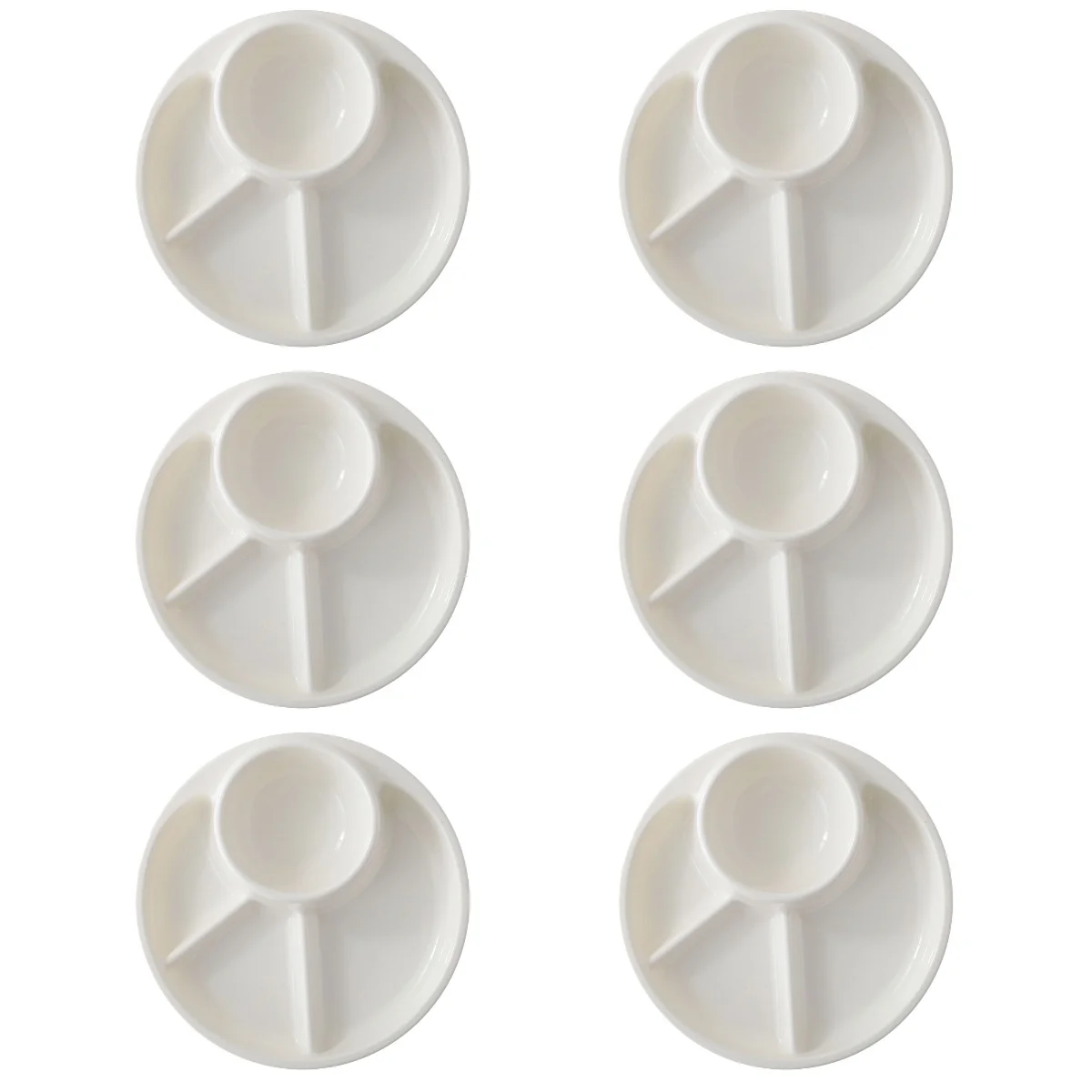 

6 Sets Divided Serving Platter Kitchen Decorative Dinner Plate for Salad Fruit Snack Dessert Appetizer Fruit Dumplings
