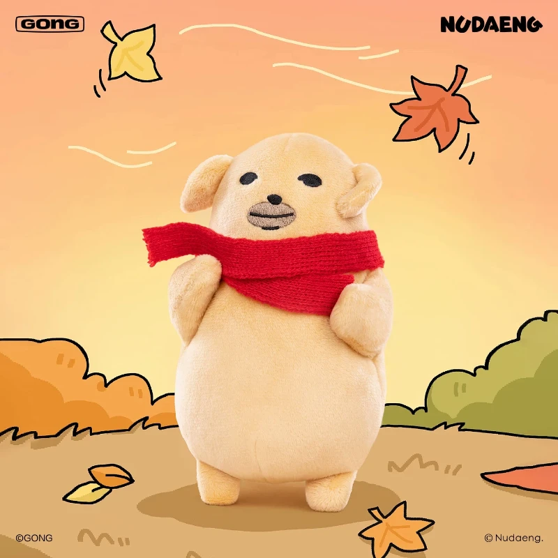 Фото Плюшевая кукла Popmart Gong Nudaeng Series: позируемая игрушка-собачка с соусом, милая декоративная кукла-компаньон для домашнего декора №5