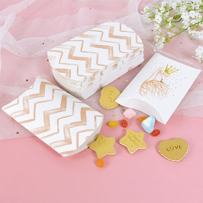 

10pcs Flamingo Stripe Pillow Candy Box Christmas Gift Packaging Boxes Cookies Bags Wedding Favors Birthday Party Decorations