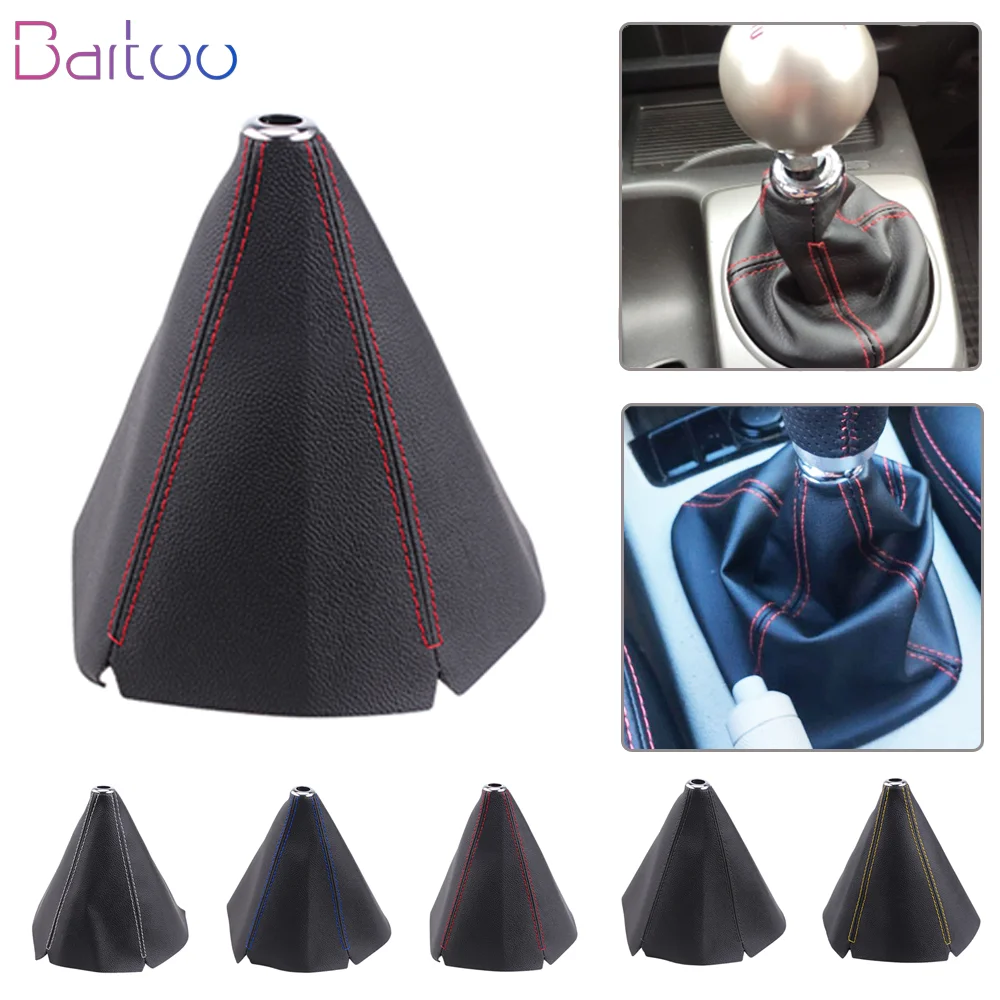 

New Universal 16mm PU Leather AT MT Car Gear Shift Collars Manual Stick Shifter Knob Gear Shift Boot Cover Auto Interior SFN071