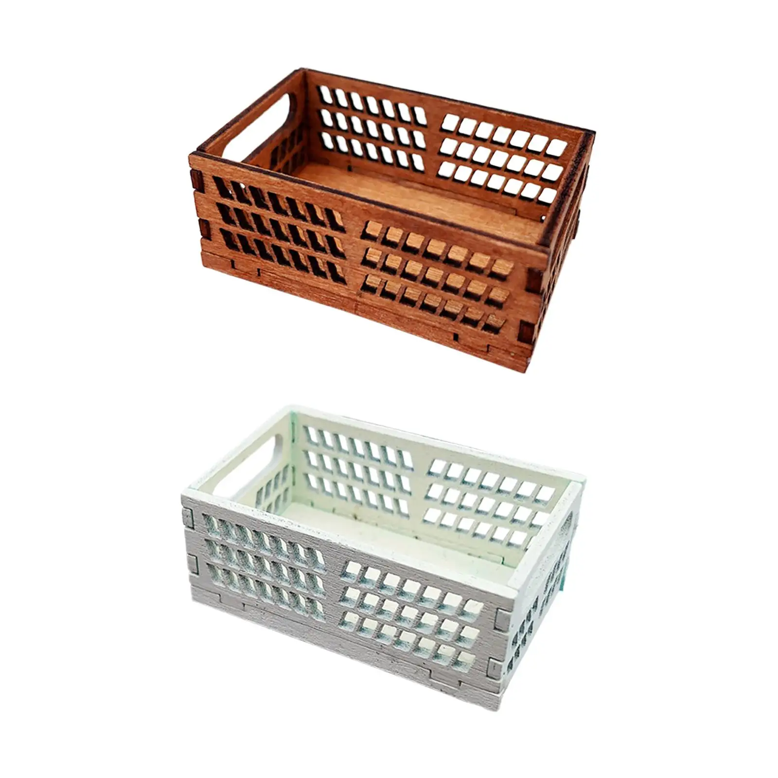 

Деревянная корзина для хранения для кукольного домика 1:12, декоративные принадлежности, ролевые игры, домашняя миниатюрная мебель для спальни, гостиной, Декор