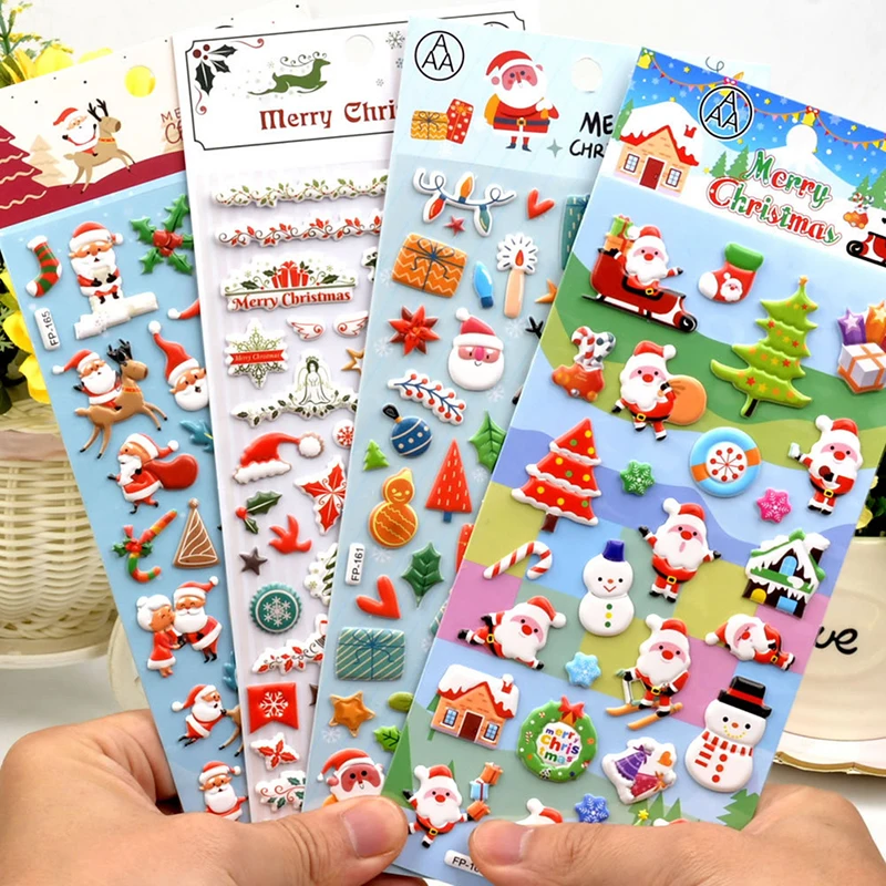 

Santa Claus Sticker Children's 3D Stereoscopic Bubble Sticker Diary Sticker Decoration Stationery Stickers