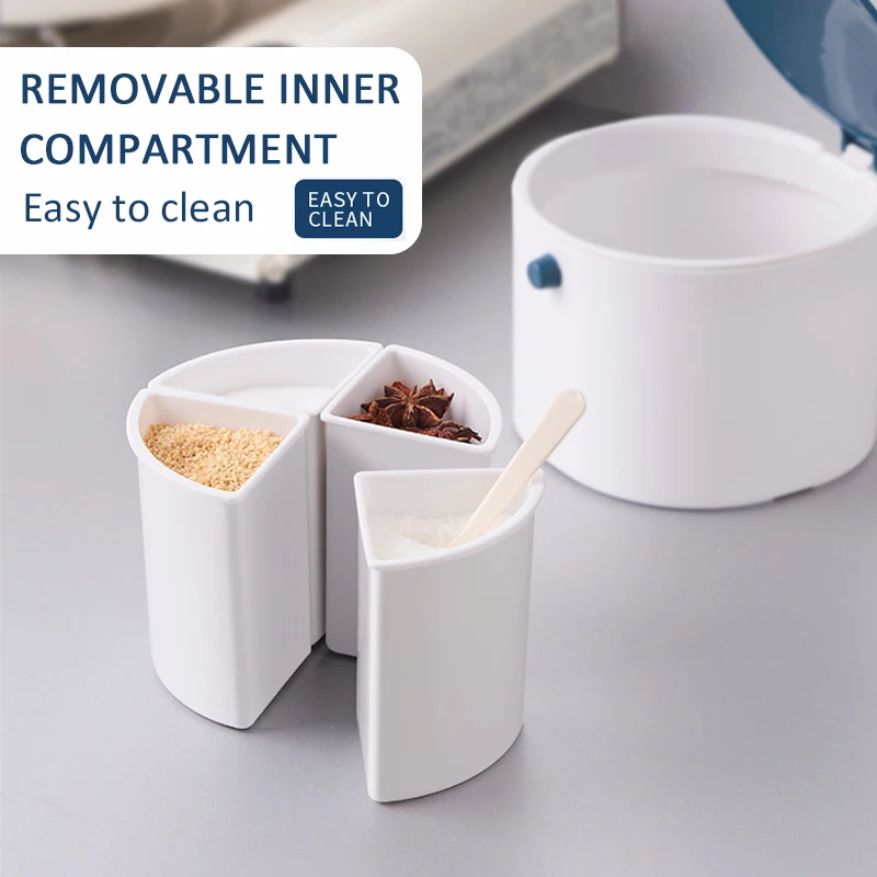 

1pc Simple Divided Grid Seasoning Box Kitchen Seasoning Box With Handle Seasoning Pot Pepper Box Seasoning Storage Box Kitchen