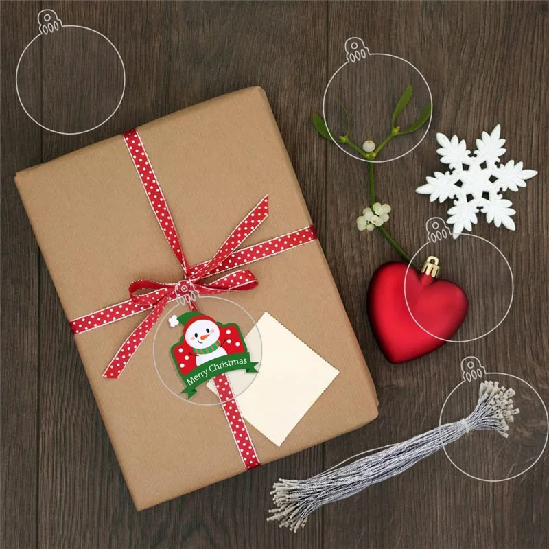 20 шт. 3-дюймовые прозрачные шестигранные акриловые рождественские украшения