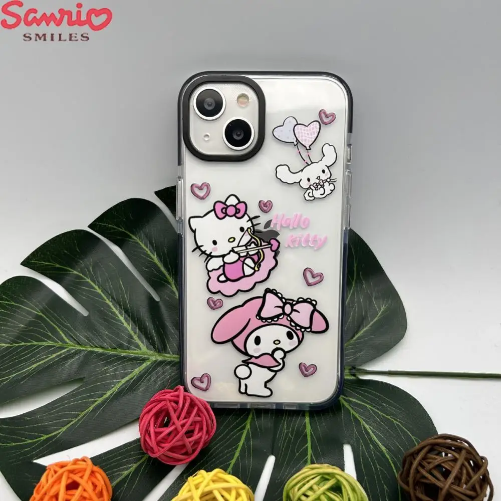 

Kawaii Sanrio Hello Kitty Cupid Iphone14Promax Case Protector for Iphone14 13 12 11 Pro Max Plus Transparent Silicone Soft Case