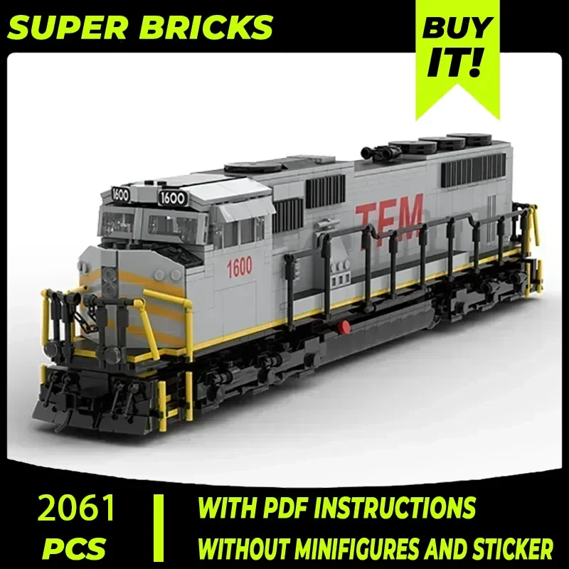 Модель автомобиля Moc строительные блоки TFM SD70MAC Тяговая локомотивная технология