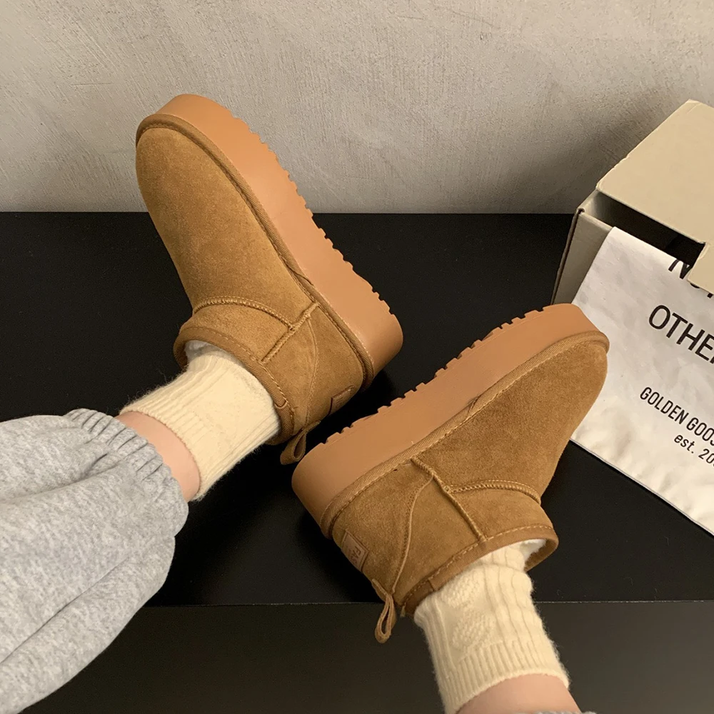 2024 New Classic Thickened Fluff Women's Snow Boots Comfortable Warm Ankle Women Winter Ladies Shoes Chunky Botas Mujer