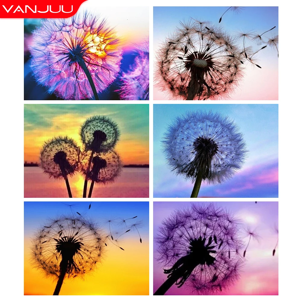 

Dandelion 5D Diamond Painting Full Drill Flower Diamond Mosaic Rhinestones Embroidery Painting DIY Home Decor Gifts