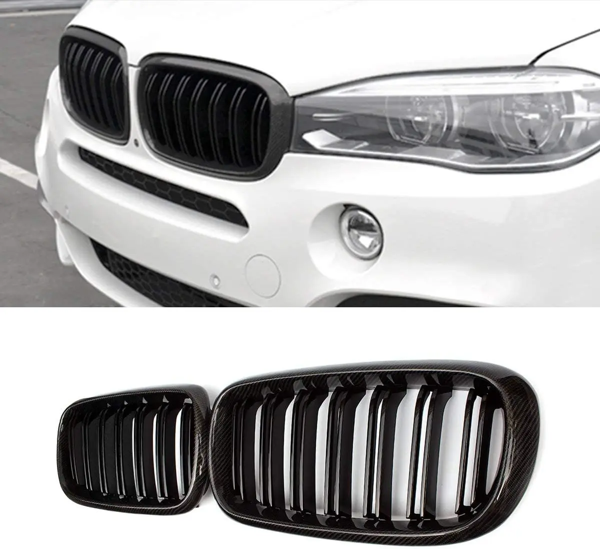 

The true carbon fiber front grille is suitable for BMW 2015-2018 X5M F85 X6M F86 14-18 X5 F15 X6 F16