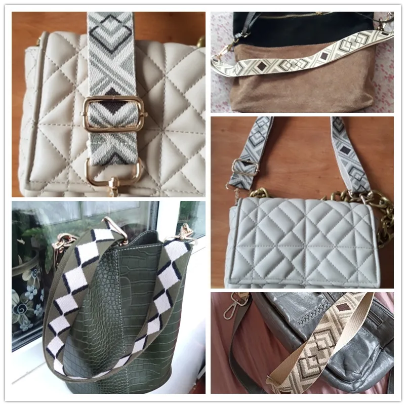 Polyester Cotton Bag Strap Woman Colorful For Messenger Shoulder Bag Adjustable Embroidered Belts Accessories One Shoulder Strap