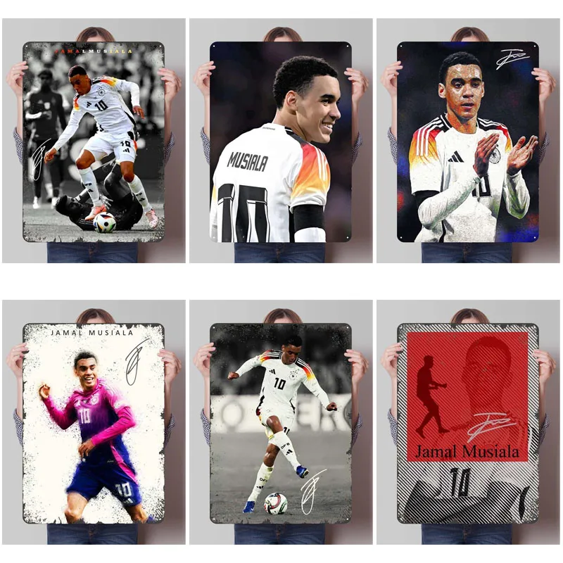 Джамаль Мустала Футбол Спортивные металлические плакаты Винтажные предметы