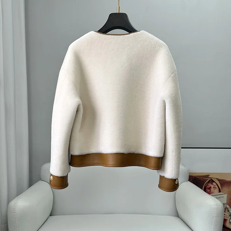 PUDI женская дизайнерская мягкая куртка из натуральной шерсти с мехом