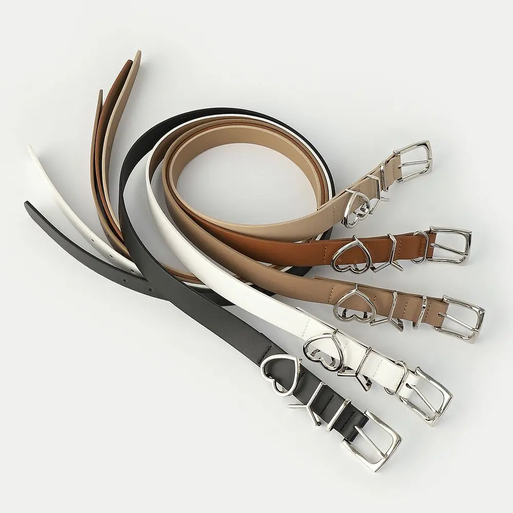 

Simple PU All-match Alloy Double Circle Buckle Adjustable Waistband Women Waist Belt Letter Buckle Belt Corset Belt