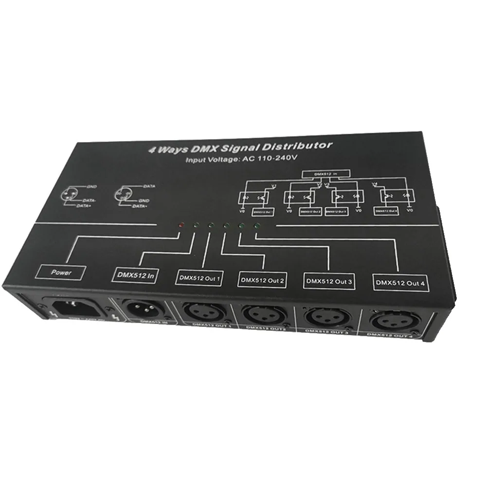 Разветвитель усилителя DMX512 ретранслятор сигнала 1 канал DMX121 4 канала выходных