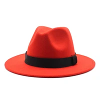 2022 new fedoras hats for women men woolen jazz hat flat top cap fashion big brim hat autumn and winter fashionable panama cap