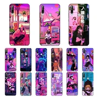 anime vaporwave glitch phone case for huawei y 6 9 7 5 8s prime 2019 2018 enjoy 7 plus